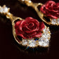 ❤️Kolczyki z czerwonymi różami – romantyczny urok w każdym detalu