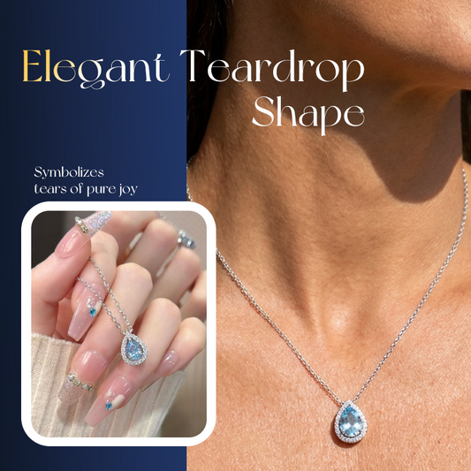 ✨Elegancki naszyjnik damski w kształcie łezki w kolorze niebieskim
