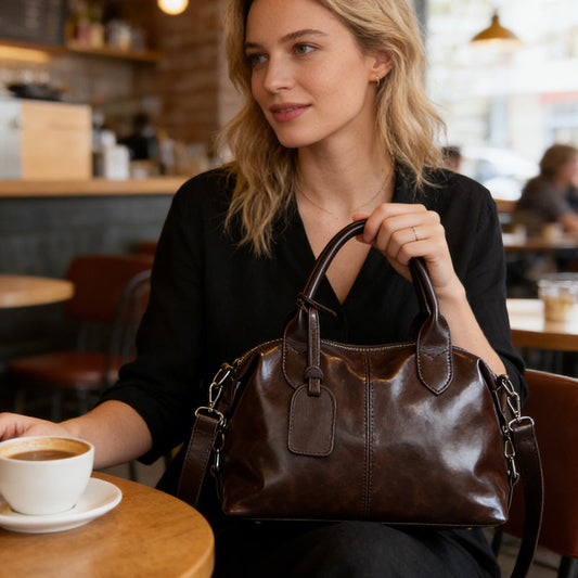 Duża damska torebka z miękkiej skóry👜