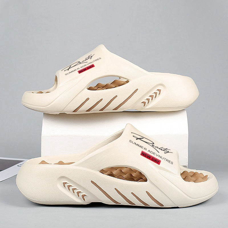 ☁️ 🎁Nyhet 50 % rabatt | Halkfria molnslides med tjock sula för herrar-9