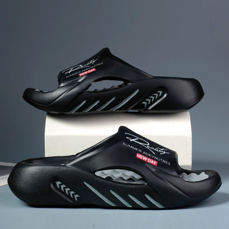 ☁️ 🎁Nyhet 50 % rabatt | Halkfria molnslides med tjock sula för herrar-11