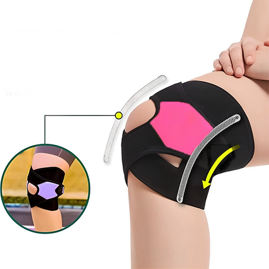 Otwarta orteza podtrzymująca rzepkę, przeznaczona do biegania i uprawiania sportu