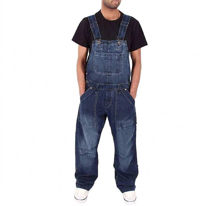 👖 Klassisk denimoverall för män med justerbara remmar – Klassisk arbetsstil med maximal komfort 🔥-4