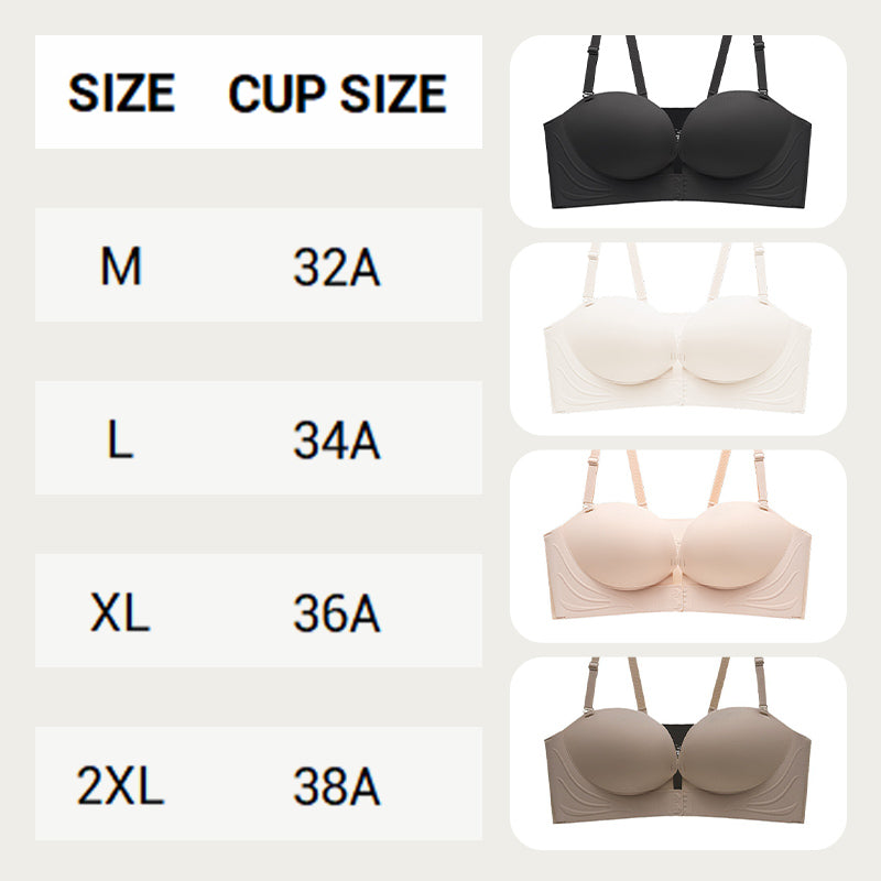 👙 50 % RABATT NU! ✨ Osynlig band främre spänne push‑up bh – justerbara dolda band & sömlös komfort – perfekt för axelbandslösa och urringade outfits 🌸-7