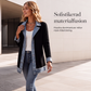 🧥Elegant ribbstickad kappa för dam med jeansdetaljer-2