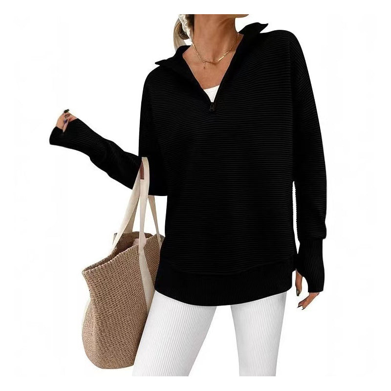Dam Quarter-Zip Pullover Tröja-11