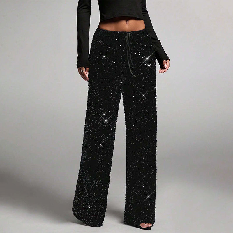 Ny kollektion🛍️Raka byxor för dam med elastisk midja-11