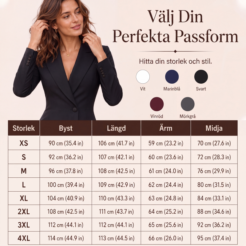 Nyhet✨ 🌸 Stilren kavajklänning med asymmetrisk skärning – perfekt för en modern och professionell look-2