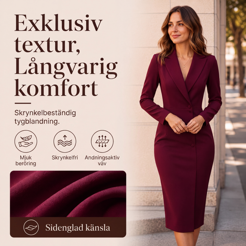 Nyhet✨ 🌸 Stilren kavajklänning med asymmetrisk skärning – perfekt för en modern och professionell look-4