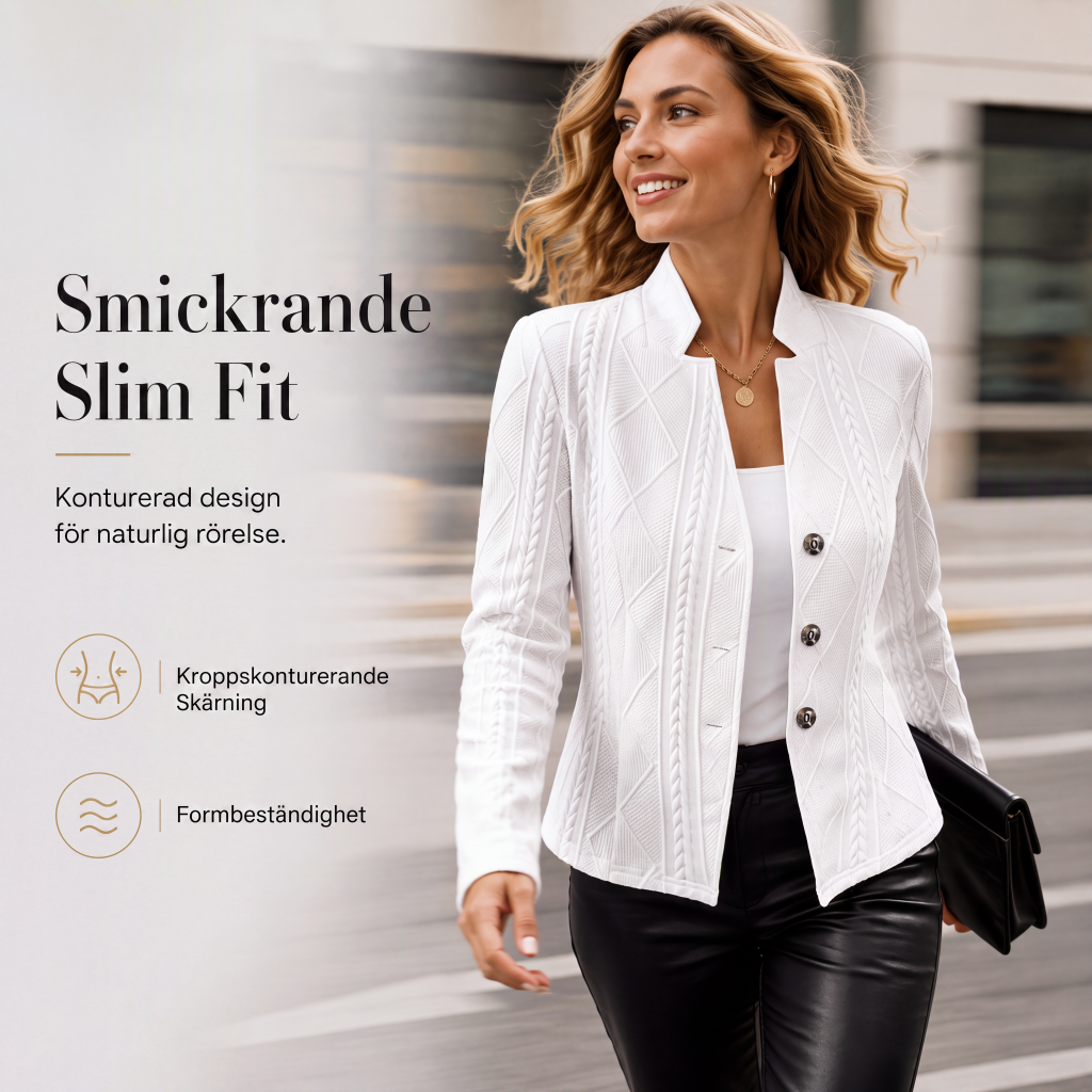 Bästsäljare🔥 🧥 Texturerad kavaj med stående krage – smal passform för en modern silhuett-1