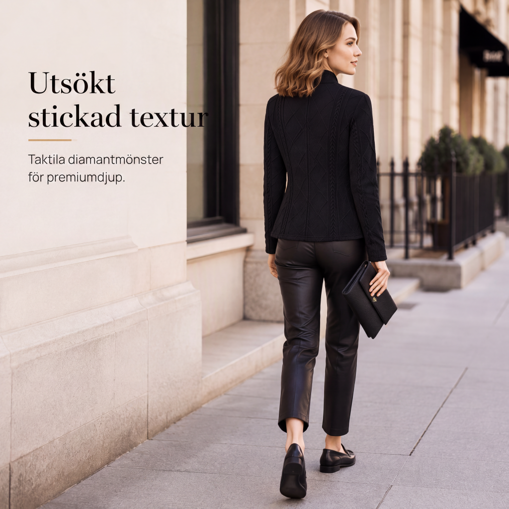Bästsäljare🔥 🧥 Texturerad kavaj med stående krage – smal passform för en modern silhuett-3