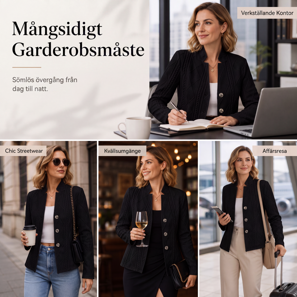 Bästsäljare🔥 🧥 Texturerad kavaj med stående krage – smal passform för en modern silhuett-4