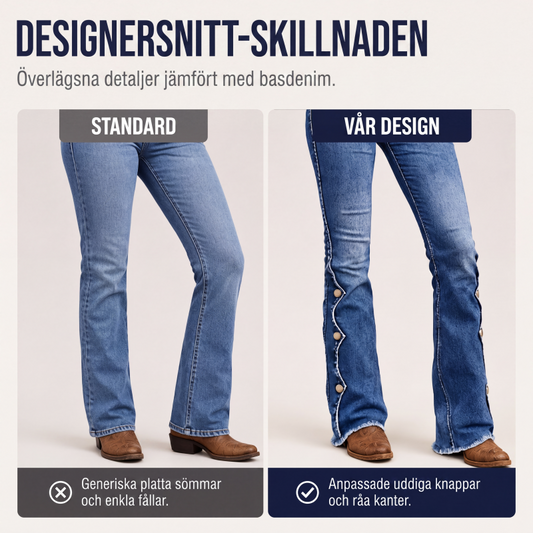 Nya ankomster📦  Klassiska högmidjade jeans med designertouch – stretchig kvalitet för rörelsefrihet