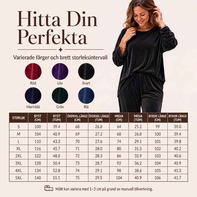 🚚 Fri frakt på just den här produkten!  Set med sammetslangärmad topp och vida byxor för kvinnor-4