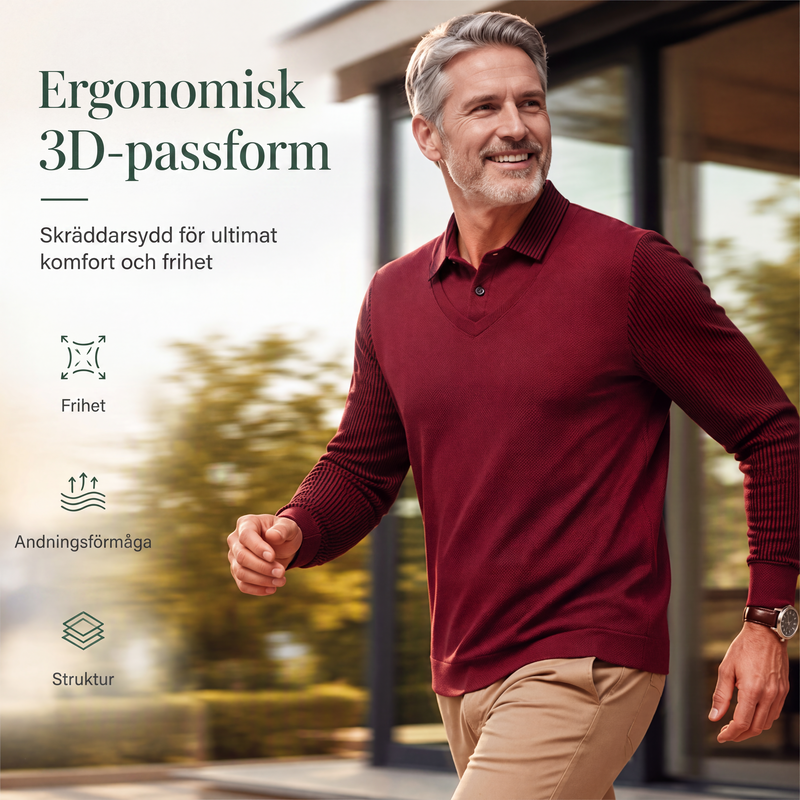 Nya ankomster📦|Herrtopp i falsk tvådelad design med långa ärmar-2