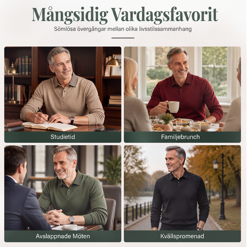Nya ankomster📦|Herrtopp i falsk tvådelad design med långa ärmar-5
