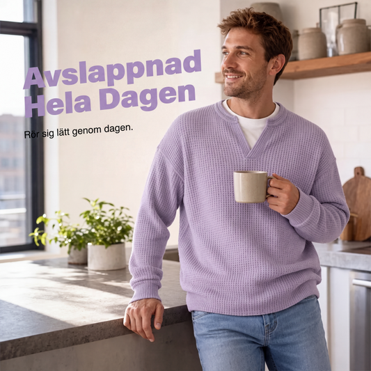 🔥50 % rabatt! |👕 Strukturerad waffeltröja för män