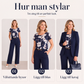 Nyhet✨ 🌸 Konstnärlig kavaj med matchande byxor – professionell stil med mjuk blomsterdetalj-8