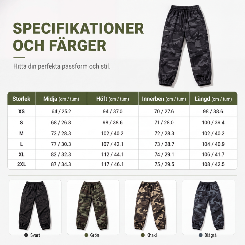 Bästsäljare🔥 👖 Cargo joggers med multifickor – stretchig komfort för urban livsstil-8