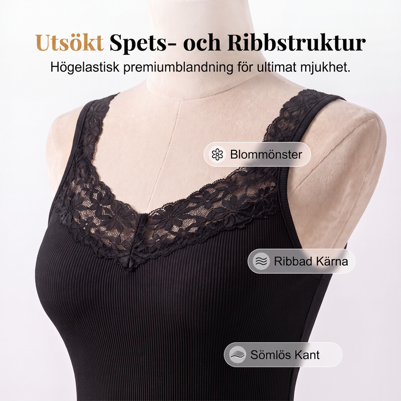 👩Damlinne med spets, storlek i plusstorlek, figursydd-4