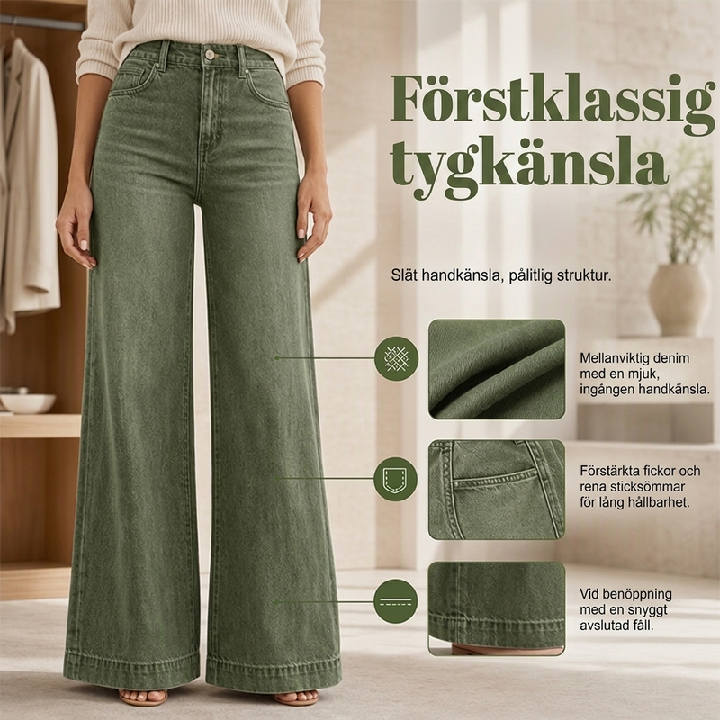🔥50% rabatt! 👖 Vintage högmidjade bredbenta jeans – benförlängande, bekväm passform, enkel att styla dag som kväll. ✨-1