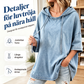 Nya ankomster📦Damavslappnad luvtröja i denim med lös passform-4