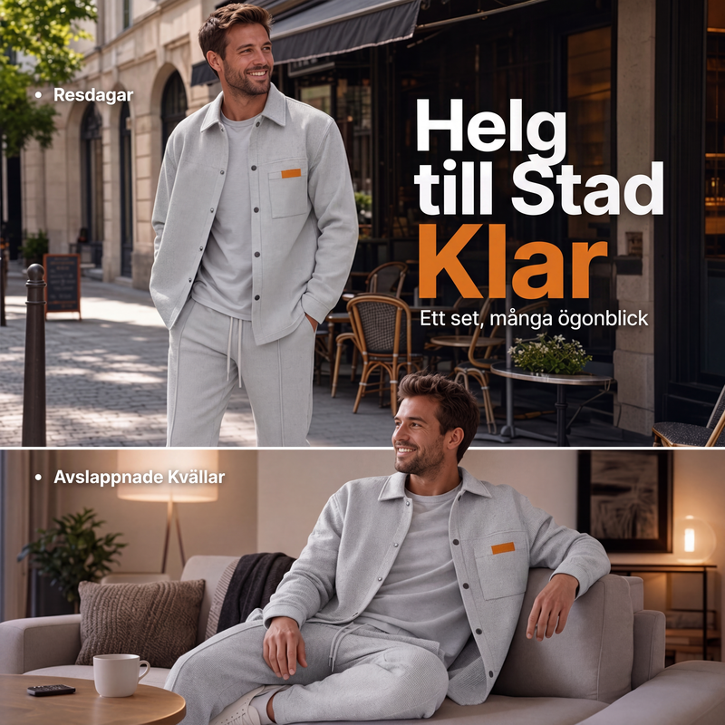 Nyhet✨ 🧥 Modern tvådelad set för män i premiumkvalitet – avslappnad stil för kontor och helg-4