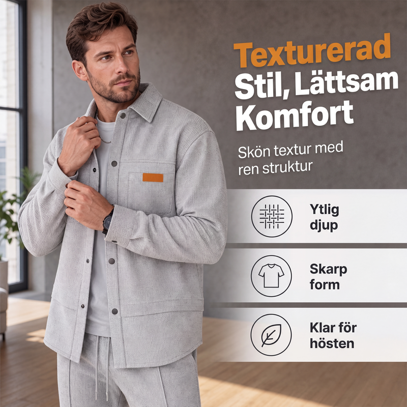 Nyhet✨ 🧥 Modern tvådelad set för män i premiumkvalitet – avslappnad stil för kontor och helg-1