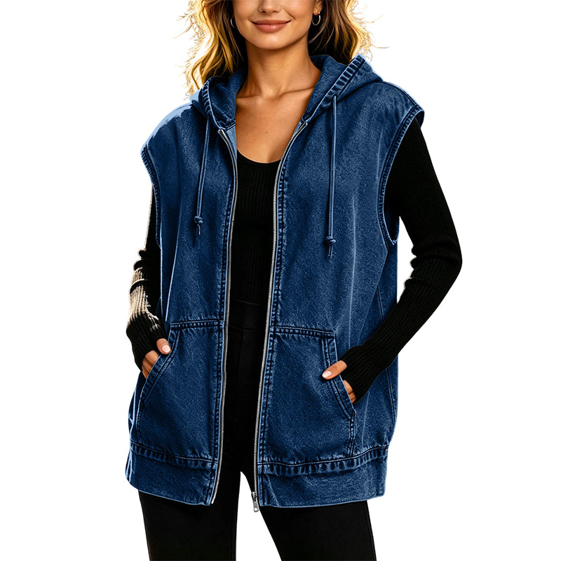 🔥Bästsäljare🧥 Oversize känguväst med huva-10