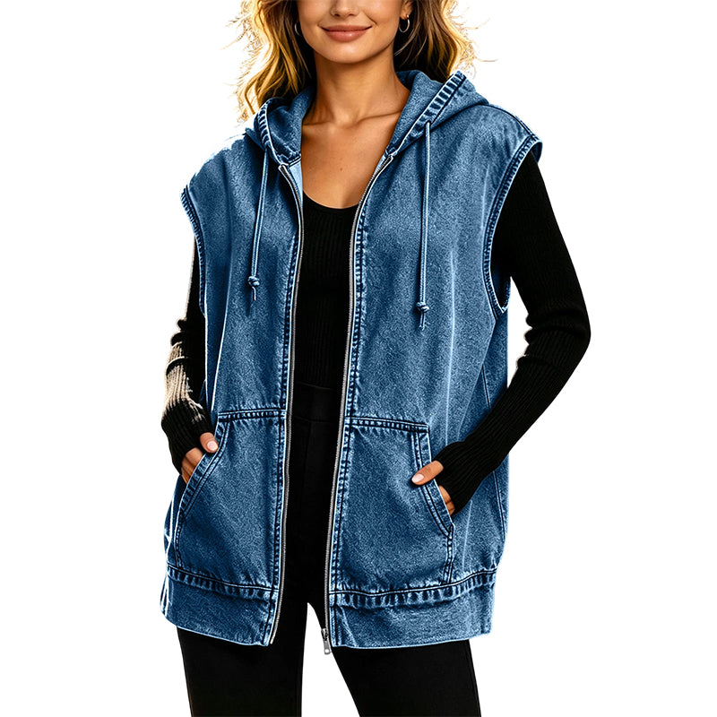🔥Bästsäljare🧥 Oversize känguväst med huva-11