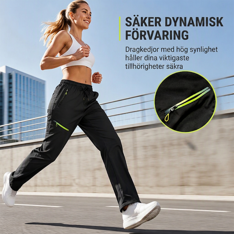 👖🔥 Bästsäljare – avslappnade sport- och träningsbyxor för damer med fickor med dragkedja-1