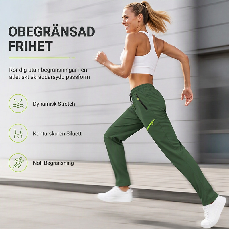 👖🔥 Bästsäljare – avslappnade sport- och träningsbyxor för damer med fickor med dragkedja-5