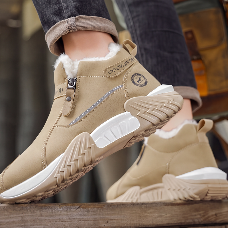 Bästsäljare🔥|Herrarnas Varma Sneakers – Vinterfodrade Komfortskor med Mjuk Foder för Kalla Dagar-3