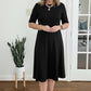 Elegant A-Line Knit Dress with Crew Neck-6