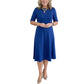 Elegant A-Line Knit Dress with Crew Neck-9