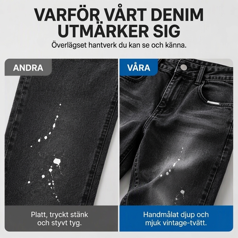 Jeans för män i urban streetstyle med färgstänk och sliten look-6