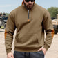 Mäns sweatshirt med ståkrage och halv dragkedja-9