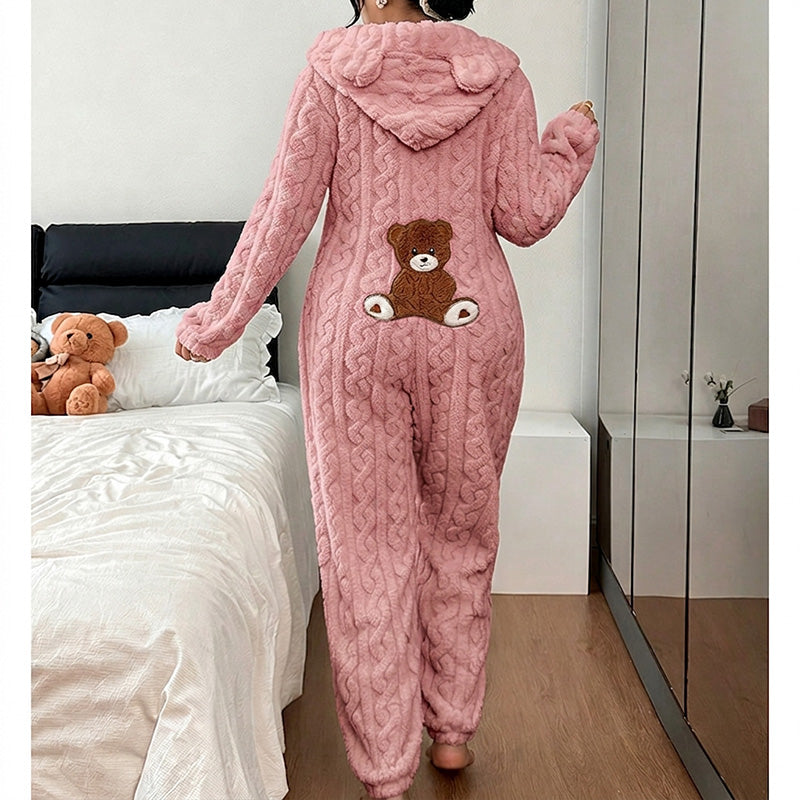 Nyhet✨ 🐻 Huvtröja onepiece med dragkedja – mjuk och varm-1