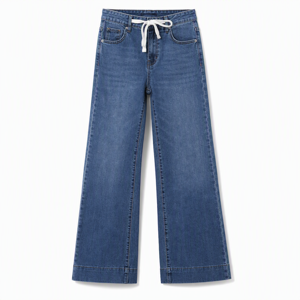 Damjeans med passform som är ledig och lös, vida ben-12