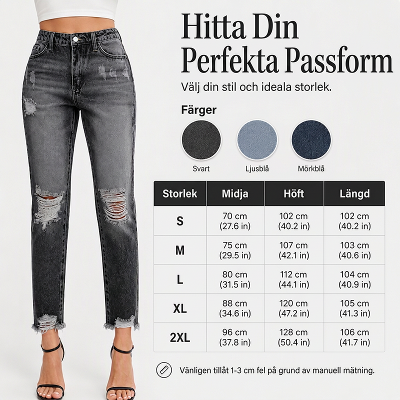 👖✨ Kvinnors slitna, trasiga jeans i retrostil – vintage-stil, bekväm passform och en avslappnad look med mycket personlighet-2