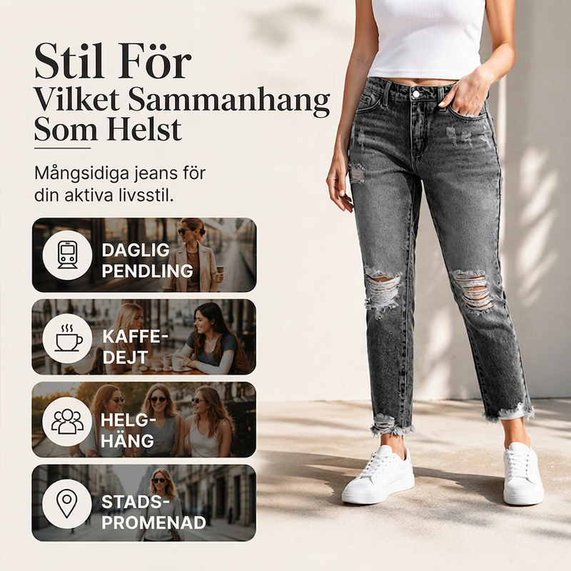 👖✨ Kvinnors slitna, trasiga jeans i retrostil – vintage-stil, bekväm passform och en avslappnad look med mycket personlighet-5