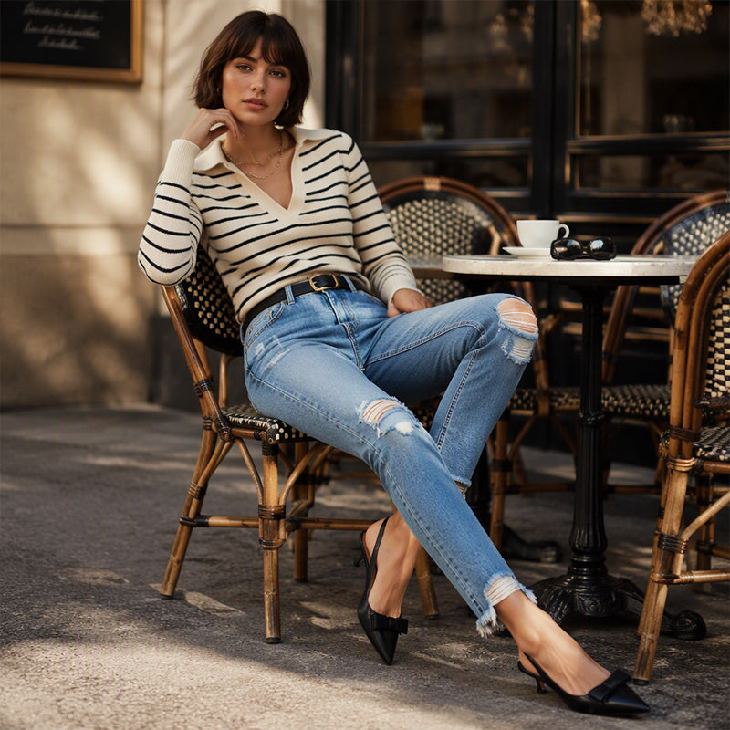 👖✨ Kvinnors slitna, trasiga jeans i retrostil – vintage-stil, bekväm passform och en avslappnad look med mycket personlighet-7