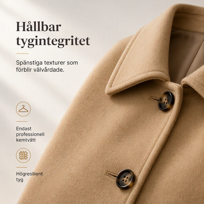 Damens elegant enkelknäppt smal kappa-6