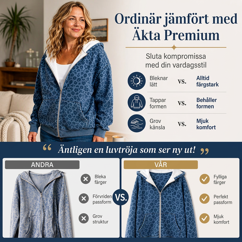 Bästsäljare🔥|Mjuk Leopard Hoodie Jacka – Avslappnad Stil För Höstens Vardag-2