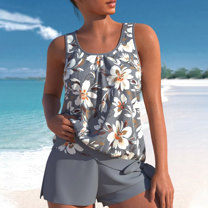 Mönstrat Tankini-set för kvinnor-3