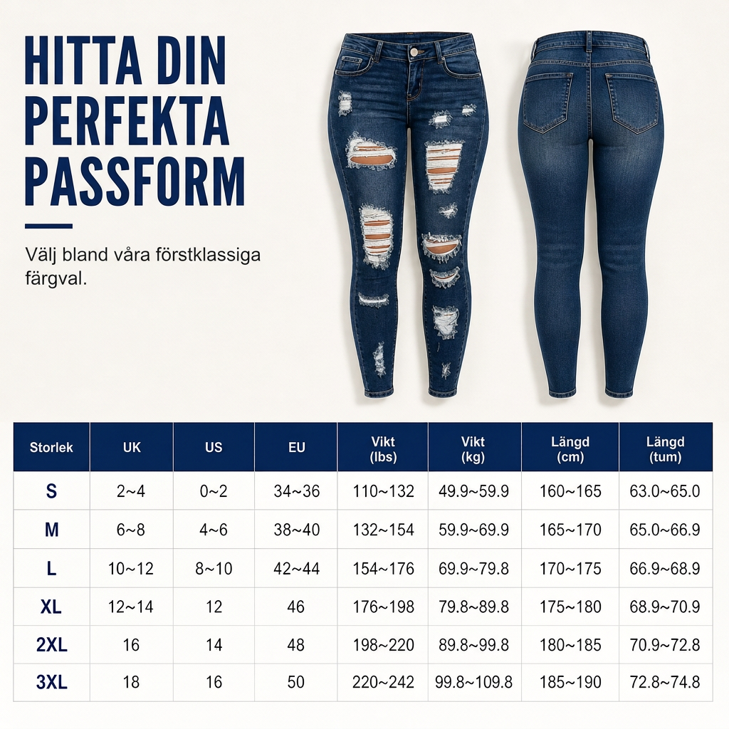 Kvinnors slitna skinny jeans med hög midja, distressed jeans med stretch-7