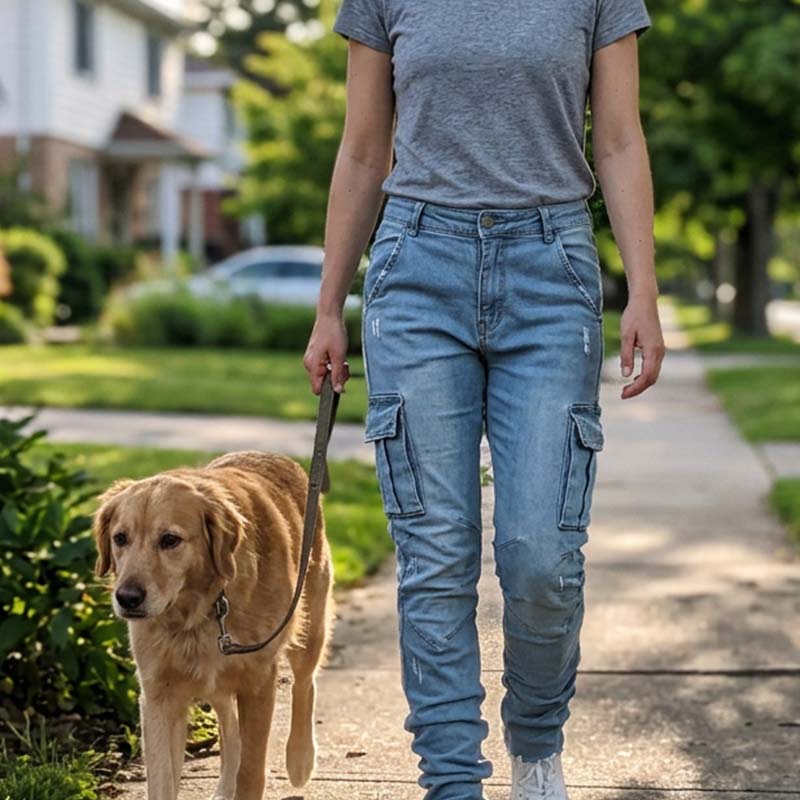 👖 50% rabatt💪Cargobyxor i denim för män-4