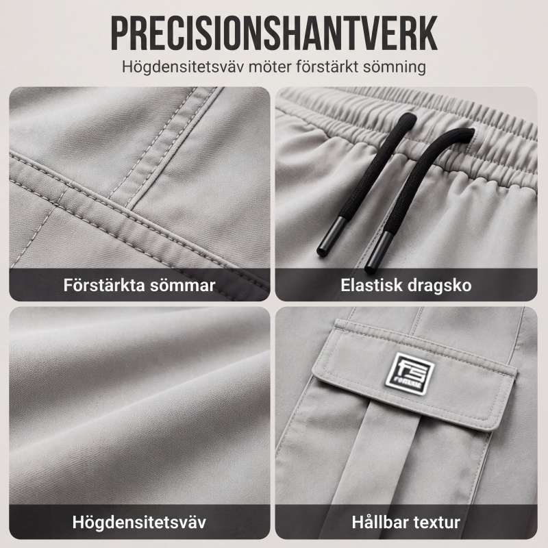 Kvinnors lediga och avslappnade arbetsbyxor med lastfickor-1