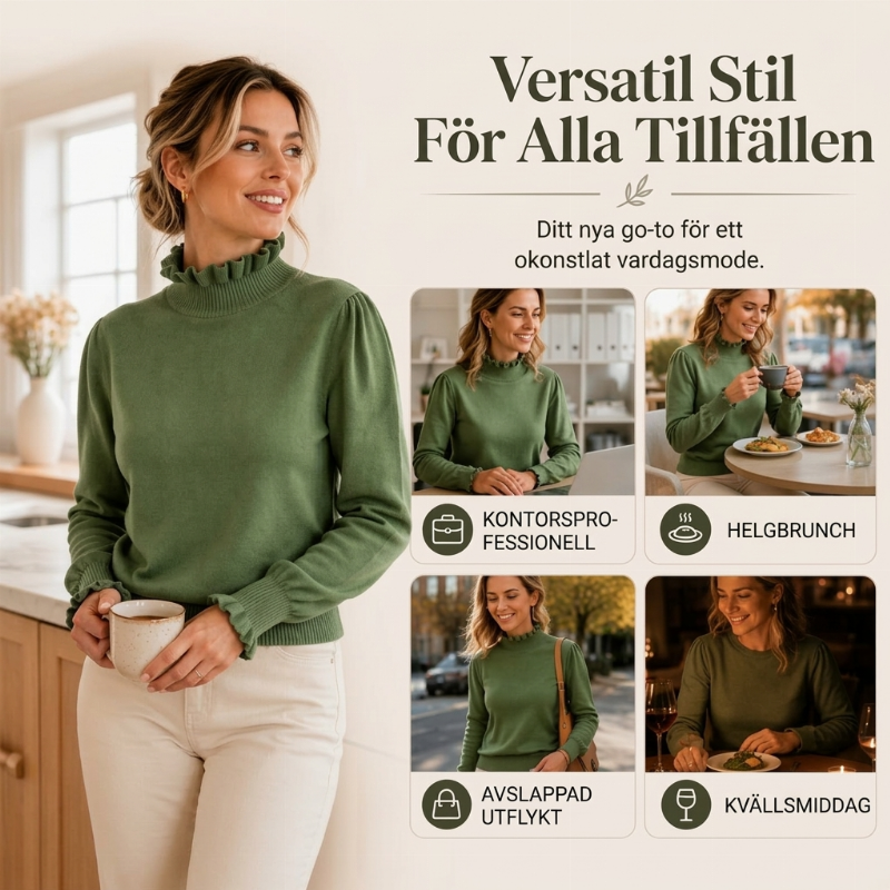 🔥 49 % RABATT UNDER BEGRÄNSAD TID! 👚 Elegant stickad topp för kvinnor med volanger – bekväm, feminin och sofistikerad ✨-5