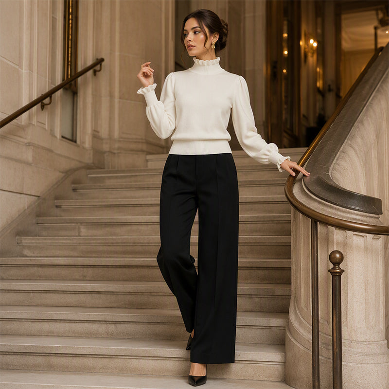 🔥 49 % RABATT UNDER BEGRÄNSAD TID! 👚 Elegant stickad topp för kvinnor med volanger – bekväm, feminin och sofistikerad ✨-8